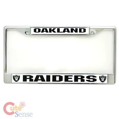 NFL Oakland Raiders Car/Auto License Frame -Metal Chrome